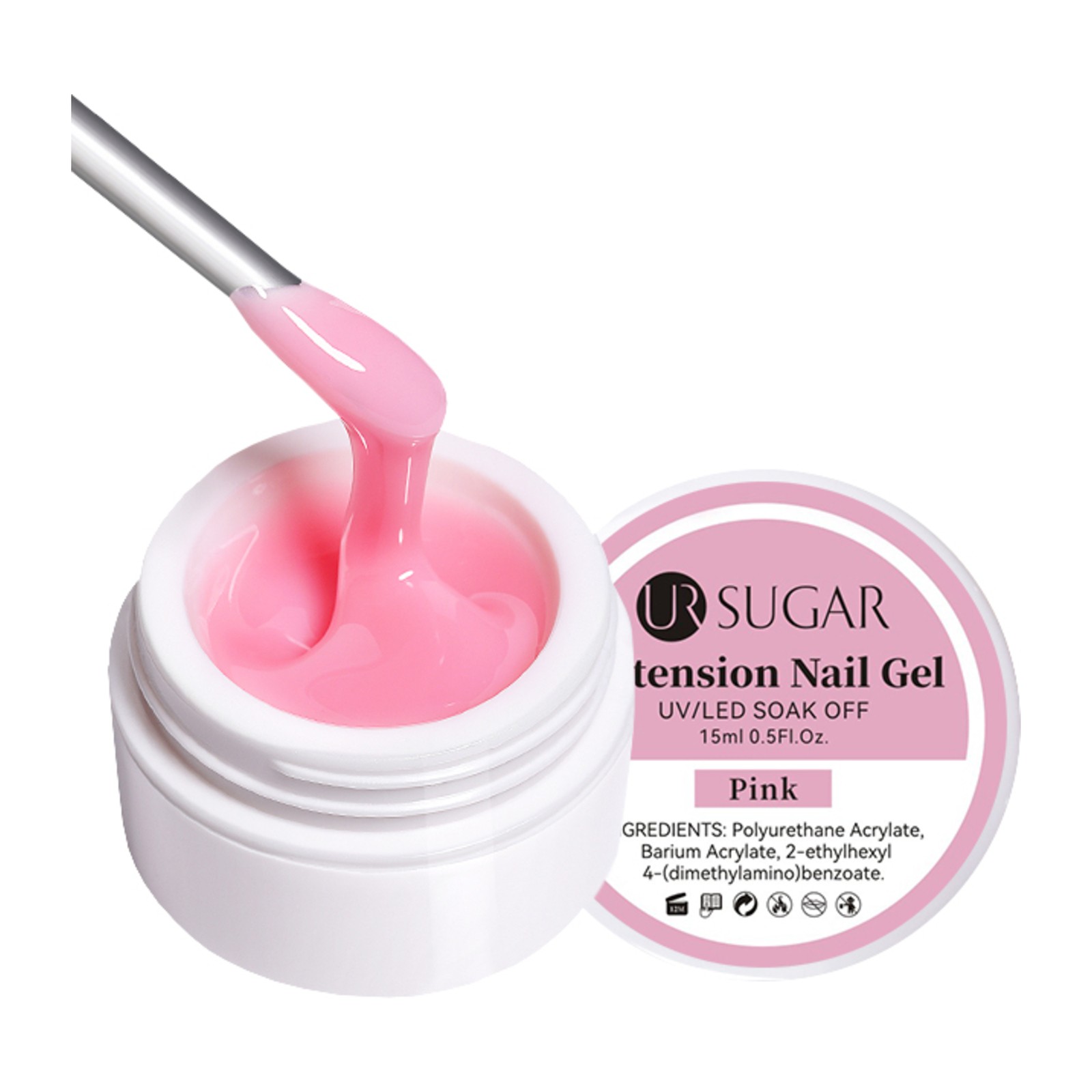 URSUGAR -  Tvrdý polygel -  Růžový -  15 ml